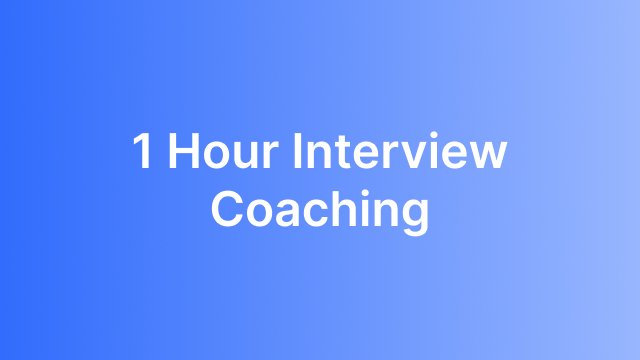 1 Hour Interview Coaching