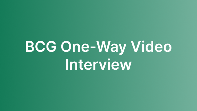 BCG One-Way Video Interview