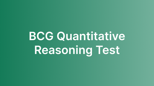 BCG Quantitative Reasoning Test Course Card