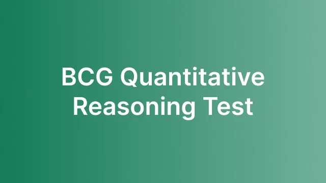 BCG Quantitative Reasoning Test Course Card