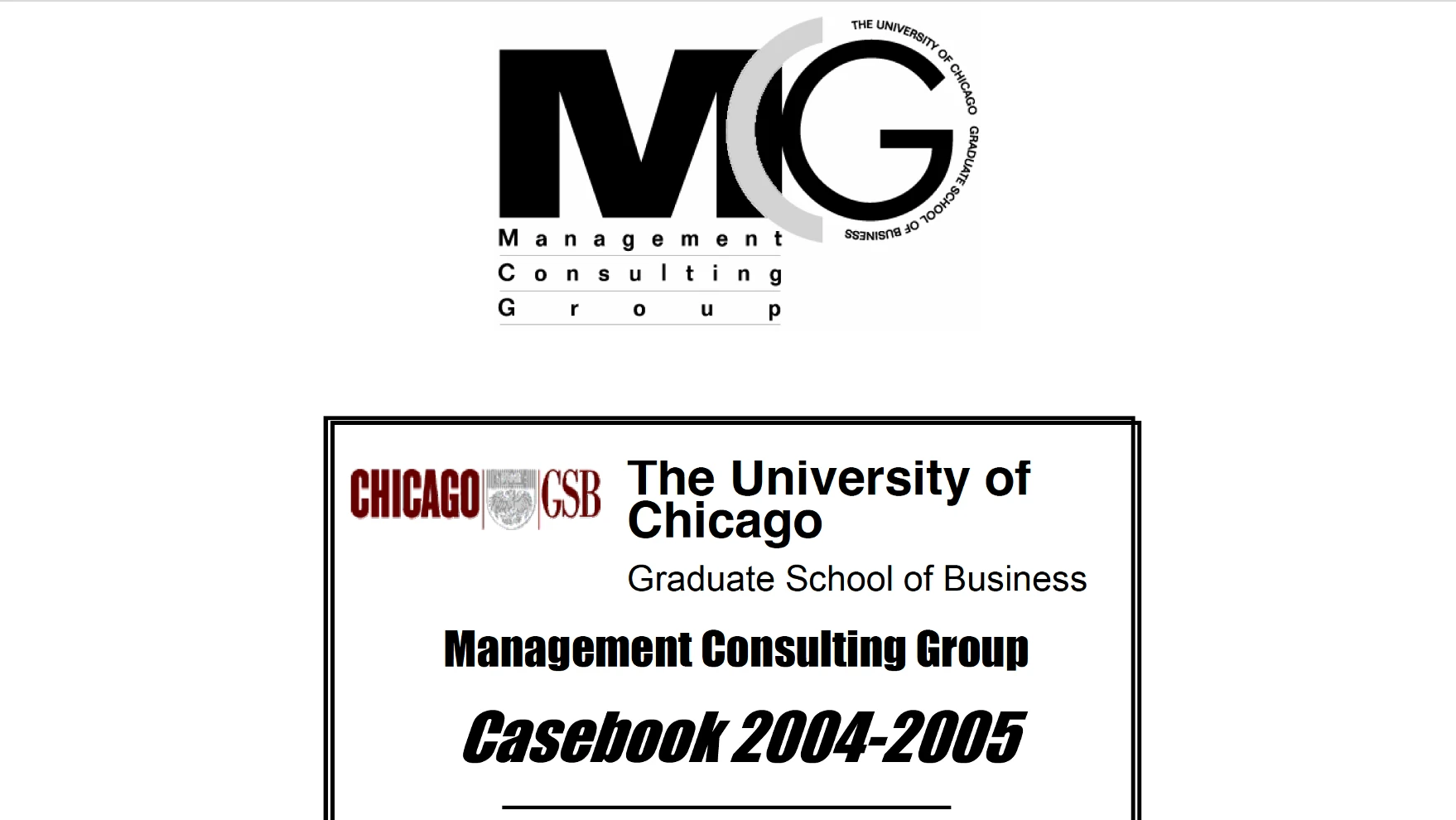 Booth Casebook 2004-2005