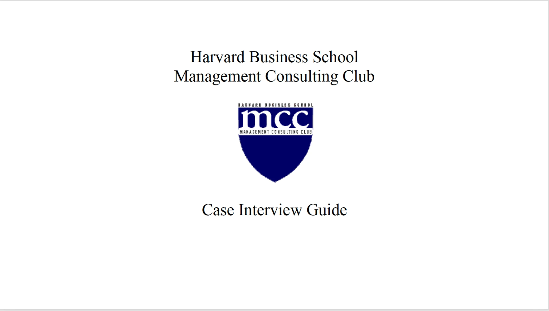 Harvard Business School Casebook
