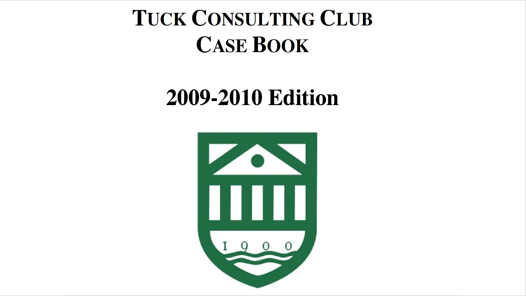 Tuck Casebook 2009-2010