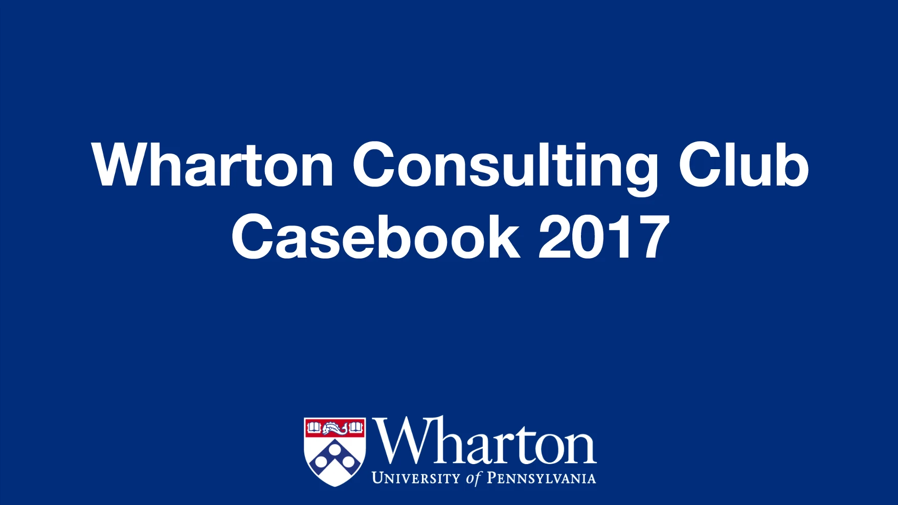 Wharton Casebook 2017