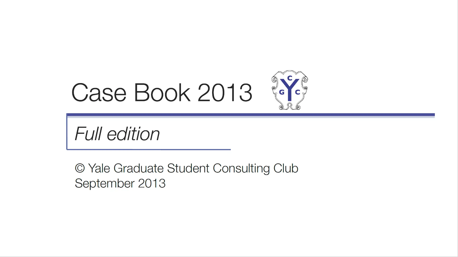 Yale Casebook 2013